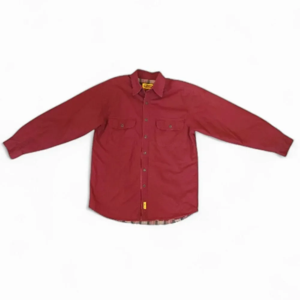 STANLEY Vintage Shacket Canvas Workwear Flannel Lined Insulated Maroon Size M